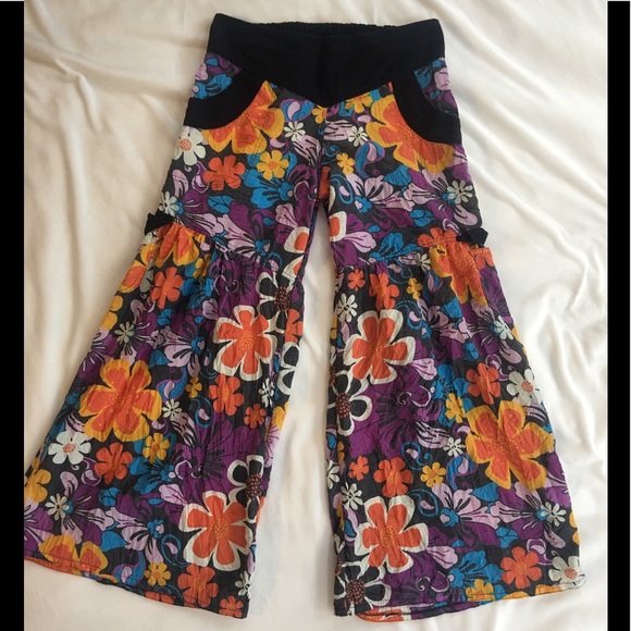 luna claire Pants - Luna Claire gypsy bohemian pants large flowers